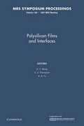 Cover: Polysilicon Films and Interfaces: Volume 106 - Cambridge University Press
