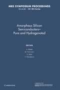 Cover: Amorphous Silicon Semiconductors - Pure and Hydrogenated: Volume 95 - Cambridge University Press