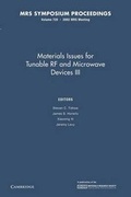 Cover: Materials Issues for Tunable RF and Microwave Devices III: Volume 720 - Cambridge University Press