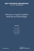 Cover: Advances in Liquid Crystalline Materials and Technologies: Volume 709 - Cambridge University Press