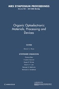 Cover: Organic Optoelectronic Materials, Processing and Devices: Volume 708 - Cambridge University Press