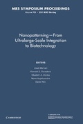 Cover: Nanopatterning - From Ultralarge-Scale Integration to Biotechnology: Volume 705 - Cambridge University Press