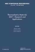 Cover: Thermoelectric Materials 2001 - Research and Applications: Volume 691 - Cambridge University Press