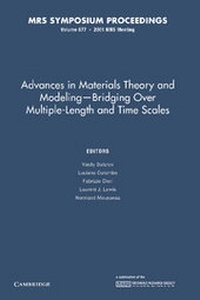 Enlarge image Cover: Advances in Materials Theory and Modeling - Bridging over Multiple-Length and Time Scales: Volume 677 - Cambridge University Press