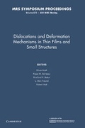 Cover: Dislocations and Deformation Mechanisms in Thin Films and Small Structures: Volume 673 - Cambridge University Press