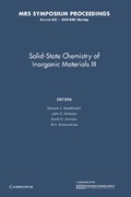 Cover: Solid-State Chemistry of Inorganic Materials III: Volume 658 - Cambridge University Press