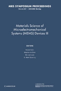 Enlarge image Cover: Materials Science of Microelectromechanical Systems (MEMS) Devices III: Volume 657 - Cambridge University Press