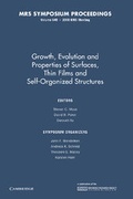 Cover: Growth, Evolution and Properties of Surfaces, Thin Films, and Self Organized Structure: Volume 648 - Cambridge University Press