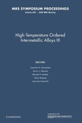 Cover: High-Temperature Ordered Intermetallic Alloys IX: Volume 646 - Cambridge University Press