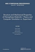 Cover: Structure and Mechanical Properties of Nanophase Materials - Theory and Computer Simulations vs. Experiment: Volume 634 - Cambridge University Press