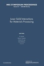 Cover: Laser-Solid Interactions for Materials Processing: Volume 617 - Cambridge University Press
