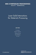 Cover: Laser-Solid Interactions for Materials Processing: Volume 617 - Cambridge University Press