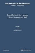 Cover: Scientific Basis for Nuclear Waste Management XXIII: Volume 608 - Cambridge University Press