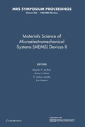 Cover: Materials Science of Microelectromechanical Systems (MEMS) Devices II: Volume 605 - Cambridge University Press
