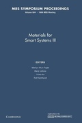 Cover: Materials for Smart Systems III: Volume 604 - Cambridge University Press