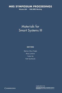 Enlarge image Cover: Materials for Smart Systems III: Volume 604 - Cambridge University Press