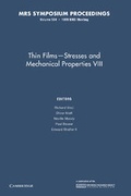 Cover: Thin Films - Stresses and Mechanical Properties VIII: Volume 594 - Cambridge University Press