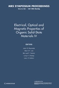 Cover: Electrical, Optical and Magnetic Properties of Organic Solid-State Materials IV: Volume 488 - Cambridge University Press