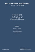 Cover: Science and Technology of Magnetic Oxides: Volume 494 - Cambridge University Press