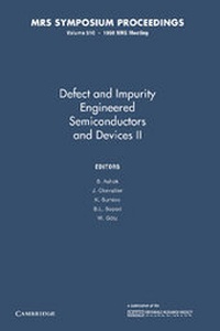 Enlarge image Cover: Defect and Impurity Engineered Semiconductors II: Volume 510 - Cambridge University Press