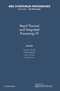 Cover: Rapid Thermal and Integrated Processing VII: Volume 525 - Cambridge University Press