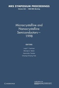 Cover: Microcrystalline and Nanocrystalline Semiconductors - 1998: Volume 536 - Cambridge University Press