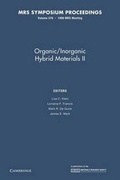 Cover: Organic/Inorganic Hybrid Materials II: Volume 576 - Cambridge University Press