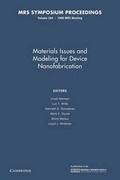 Cover: Materials Issues and Modeling for Device Nanofabrication: Volume 584 - Cambridge University Press