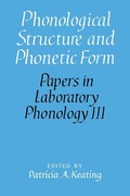 Cover: Phonological Structure and Phonetic Form - Cambridge University Press