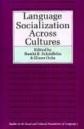 Cover: Language Socialization across Cultures - Cambridge University Press