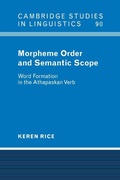 Cover: Morpheme Order and Semantic Scope - Cambridge University Press
