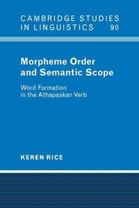 Enlarge image Cover: Morpheme Order and Semantic Scope - Cambridge University Press