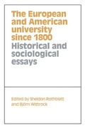 Cover: The European and American University since 1800 - Cambridge University Press