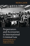 Cover: Perpetrators and Accessories in International Criminal Law - Hart Publishing