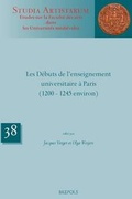 Cover: Les Debuts de l'Enseignement Universitaire a Paris (1200 - 1245 Environ) - Brepols N.V.