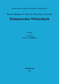 Abbildung von: Pommersches Wörterbuch / rösch bis schaubåhnen - De Gruyter