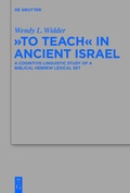 Cover: "To Teach" in Ancient Israel - De Gruyter