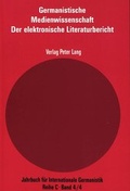 Cover: Germanistische Medienwissenschaft - Peter Lang Verlag