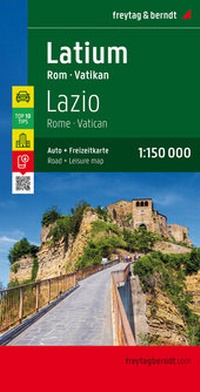 Abbildung von: Latium - Rom - Vatikan, Autokarte 1:150.000, Top 10 Tips - Freytag-Berndt und ARTARIA