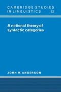 Cover: A Notional Theory of Syntactic Categories - Cambridge University Press