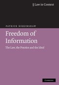 Cover: Freedom of Information - Cambridge University Press