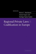 Cover: Regional Private Laws and Codification in Europe - Cambridge University Press