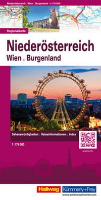 Abbildung von: Niederösterreich, Wien Regionalkarte Österreich Strassenkarte 1:175 000 - Hallwag