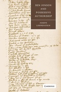 Cover: Ben Jonson and Possessive Authorship - Cambridge University Press