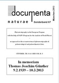 Cover: Zum Gedenken an Thomas Joachim G&uuml;nther 9.2.1939 - 10.03.2013, I-IV - documenta naturae