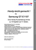 Cover: SAMSUNG GT-E1107 leicht-gemacht - telecomputer marketing