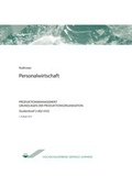 Cover: Personalwirtschaft - Agentur f&uuml;r wissenschaftliche Weiterbildung und Wissenstransfer e.V. an der Technischen Hochschule Brandenburg