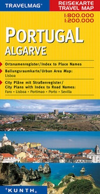 Abbildung von: KUNTH Reisekarte Portugal, Algarve 1:800 000 / 1:200 000 - Kunth Verlag