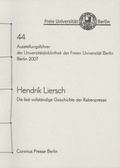 Cover: Die fast vollst&auml;ndige Geschiche der Rabenpresse - Freie Universit&auml;t Berlin Universit&auml;tsbibliothek