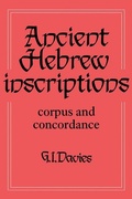 Cover: Ancient Hebrew Inscriptions: Volume 1 - Cambridge University Press